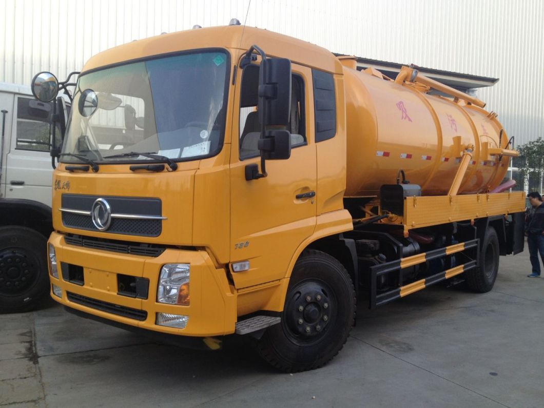 High Pressure Jetting Combined Sewer VAC Tanker Truck 6cbm Vacuum Sewage Tank, 4cbm Jetting Water Tank