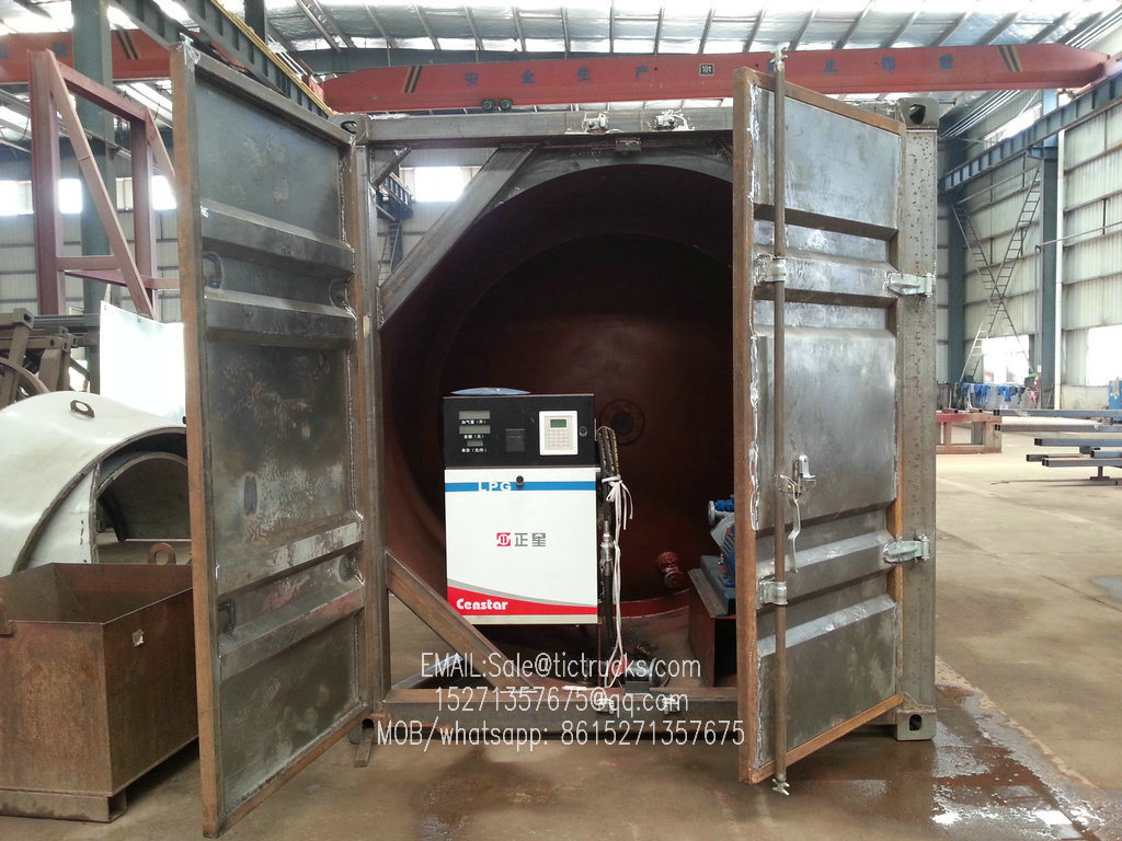 20FT ISO LPG Tank Container (DEM, Isobutane, cooking gas) Custermizing Mounted with Motor Pump Dispenser