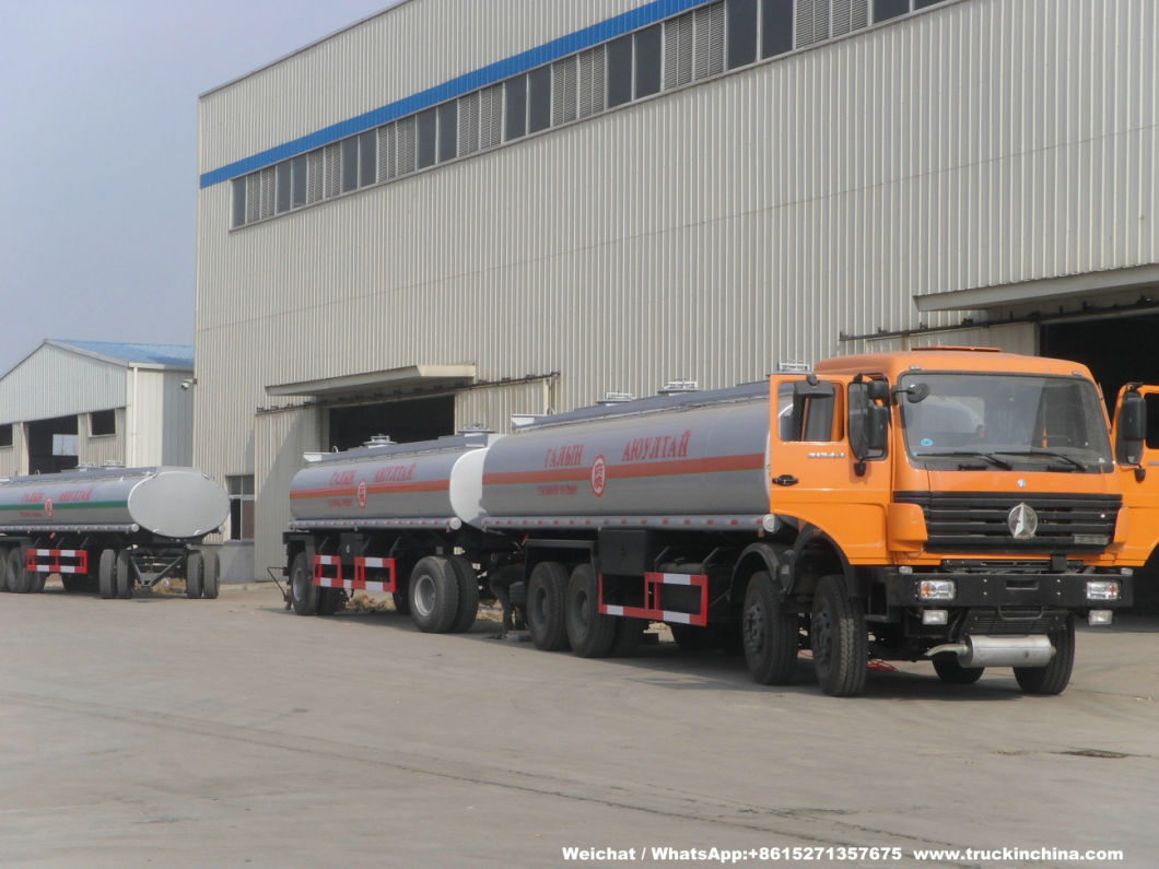 Beiben (North Benz 8X4 Tanker) 30000L +15000 Liters Fuel Tank Truck with Full Tank Trailer