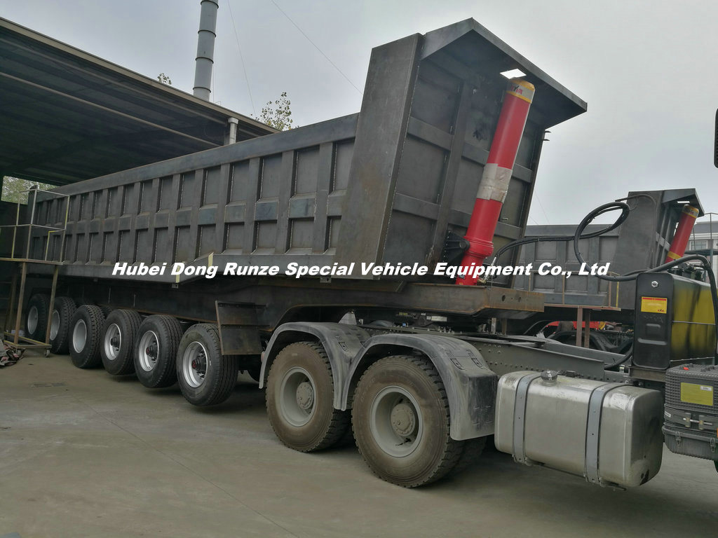 6 Axles Trailer Tipper 80ton-100ton Heavy-Duty for 100 Ton Mangenese and Bauxite Ores Transport