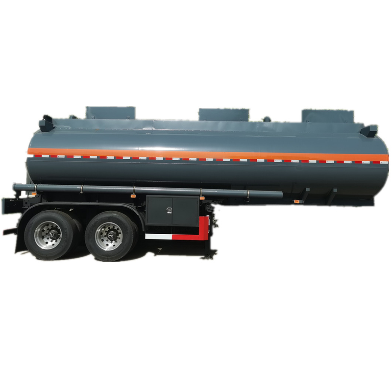 2 Axles PE Liner HCL Hydrochloric Acid Tanker Transport Trailer 3 Compartments 27MT