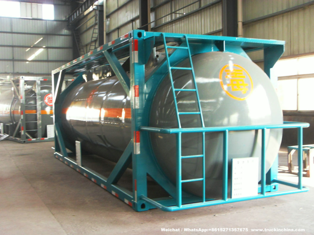 Phosphorous Acid Isotank Swap Stainless Steel Tank Body for Un1381 H3po4 Road Transport in 20feet Container Frame Locks