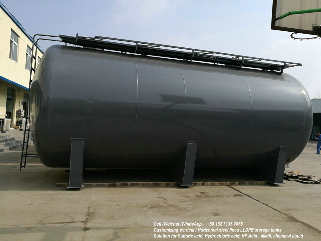Customize Checmial Acid Storage Tank 100t (Steel Lined LLDPE Tank For Storage Bleach, Hydrochloric Acid, Ferric Chloride, Oilfield Chemicals, Corrosive Wastes)