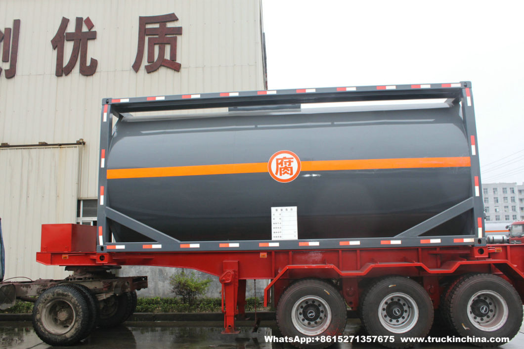 Sodium Hypochlorite Transport ISO Tank Containers 20FT (21Ton Bleach Tanks, NaOCL Tanks, Javel Water Tank Steel Lined LDPE)