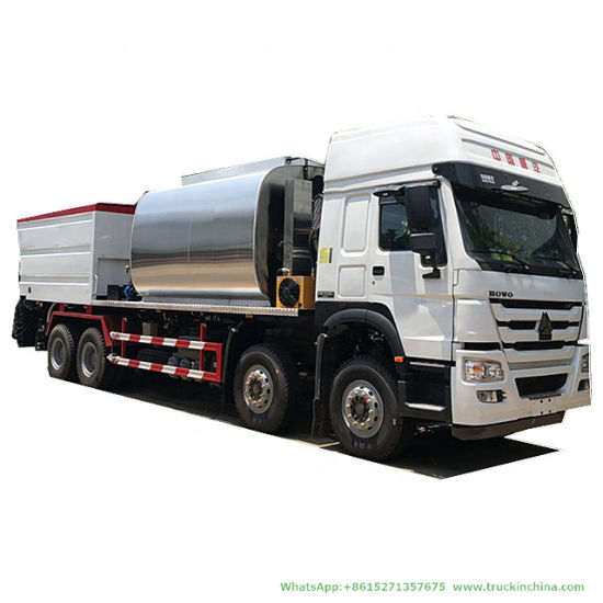 HOWO Synchronous Chipsealer (Sinotruk 9m3 Bitumen Tank and 14m3 Gravel Tank asphalt)