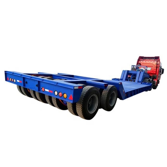 Customizing 4 Axles Low Bed Semi Trailer (80ton-150ton Lowboy Semi Trailer)