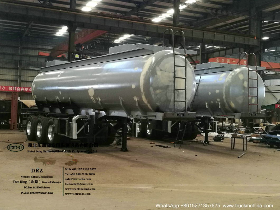 Caustic Soda Tanker Corrosive Chemical Liquid Steel Lined Plastic Tank Trailer (3 Axles PE Lined Tank for Dilute Sulfuric Acid Hydrochloric Acid)