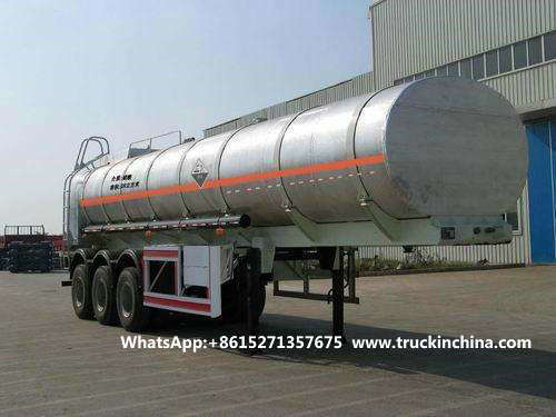 Nitric Acid Tanker Trailer Used for Transporting Nitric Acid Acetic Acid (Made Of Pure Aluminum, 2-3 Axles Road Tanker)