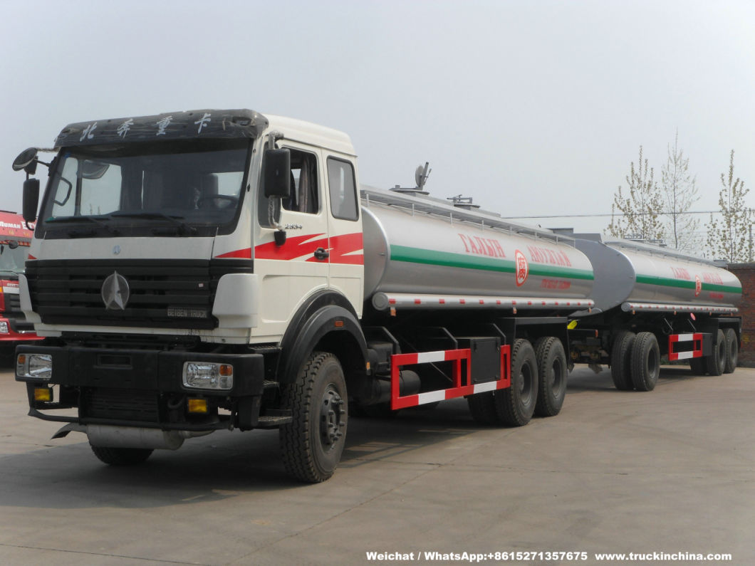 60t 6 Axles Beiben Truck Tanker Pup Dolly Tank Trailers 60t for Hauling Liquids Potable Water, Fresh Water, Fuel, Crude Oil, Produced Water
