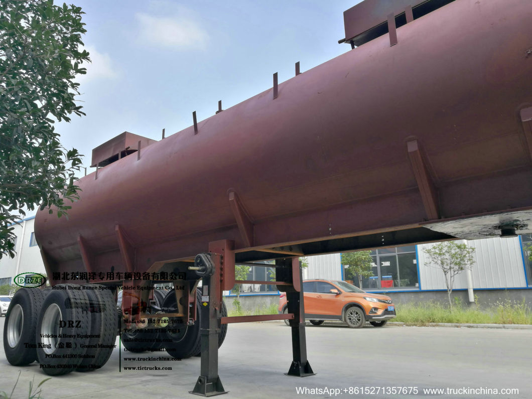 Sodium Hypochlorite Chemical Liquid Tanker Trailer (2 axles 19cbm Steel Tank inner Lined LLDPE Outer Insulated Rockwool 80mm for 10% -15% NaClO Bleach Javel)