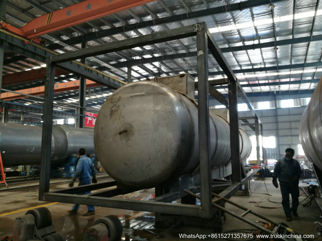 40FT Sulfur ISO Tank Container (Insulated Cladding Stainless Steel 316L Tank for Liquid Molten Sulfur Transport Storage)