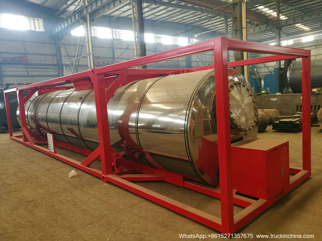 40FT Sulfur ISO Tank Container (Insulated Cladding Stainless Steel 316L Tank for Liquid Molten Sulfur Transport Storage)