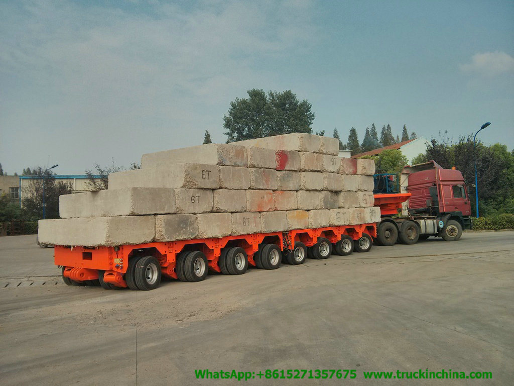 Customization 150t Multi 8-9 Axles Functional Gooseneck Hydraulic Combined Modular Lowbed Trailer