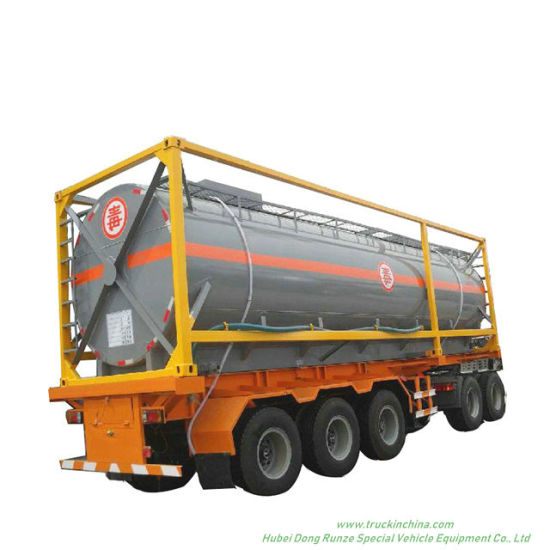 Hydrofluoric Acid Tank Container Un179 Hf for Road Transport (Tanker) in 30FT, 40FT Frame Steel Lined LDPE for HCl (max 35%) , Naoh (max 50%) , Naclo (max 10%)