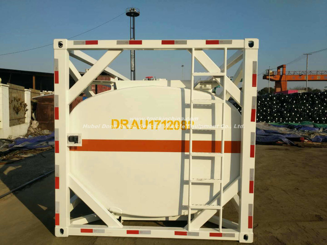 20FT ISO Tank Container 18 -21CBM HCl (max 35%), NaOH (max 50%), NaCLO (max 10%), PAC (max 17%),H2SO4(60%,98%) ,HF ( 48%),H3PO4 (10%-85%),NH3. H2O,H2O2 (30%)etc