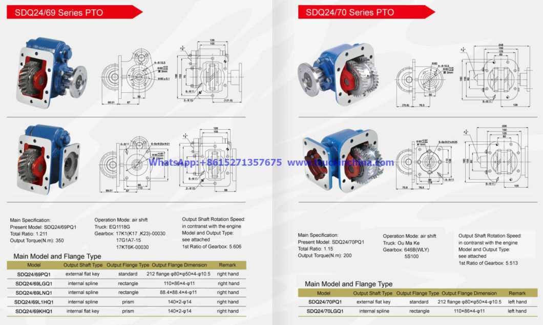 Dongfeng DFAC Truck Power Take off (PTO Assembly SDQ24/63 SDQ24/72 SDQ24/40 SDQ24/44 SDQ27/74 SDQ24/59 SDQ24/38 SDQ24/66-B SDQ24/43 SDQ24/42 SDQ24/45)