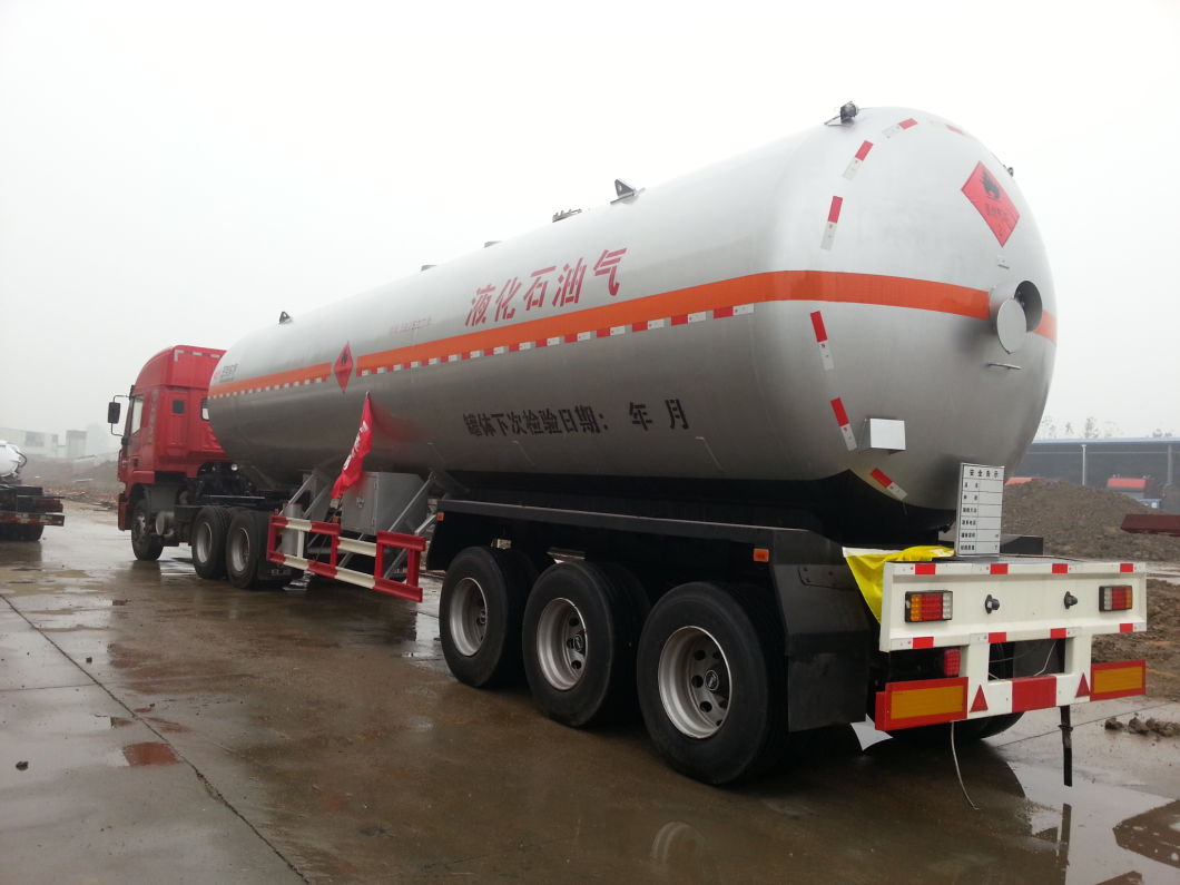3 Axles Heavy Duty LPG Gas Tanker Semi Trailer 59cbm (Liquefied Petroleum Gas Propane, Isobutane, Dimethyl Ether)