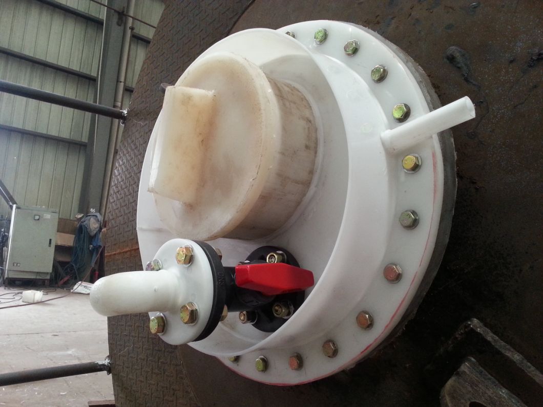 HCl Acid Tank Manhole Cover Full PE (Thread Cap PE Lid Vortex Screw Structure 580mm Lid with Flange)