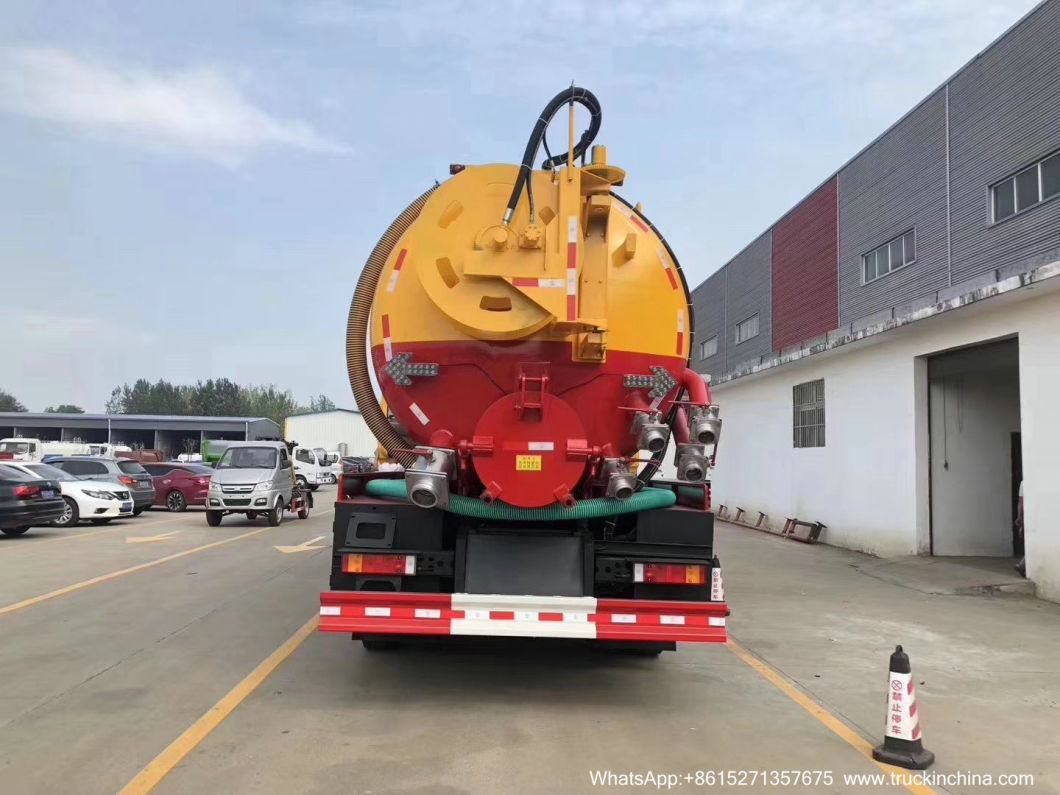 30ton Vacuum Sewer Sewage Cleaning Truck (Sewer Septic Tank High Pressure Combined Water Jetting Truck 18m3 Wast Sludge 10m3 Clean Water Tank)