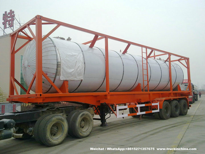 Customising 40FT Stainless Steel Tank Container with Insulation Steam Heating for Phosphorus Chemeical Liquid Transport