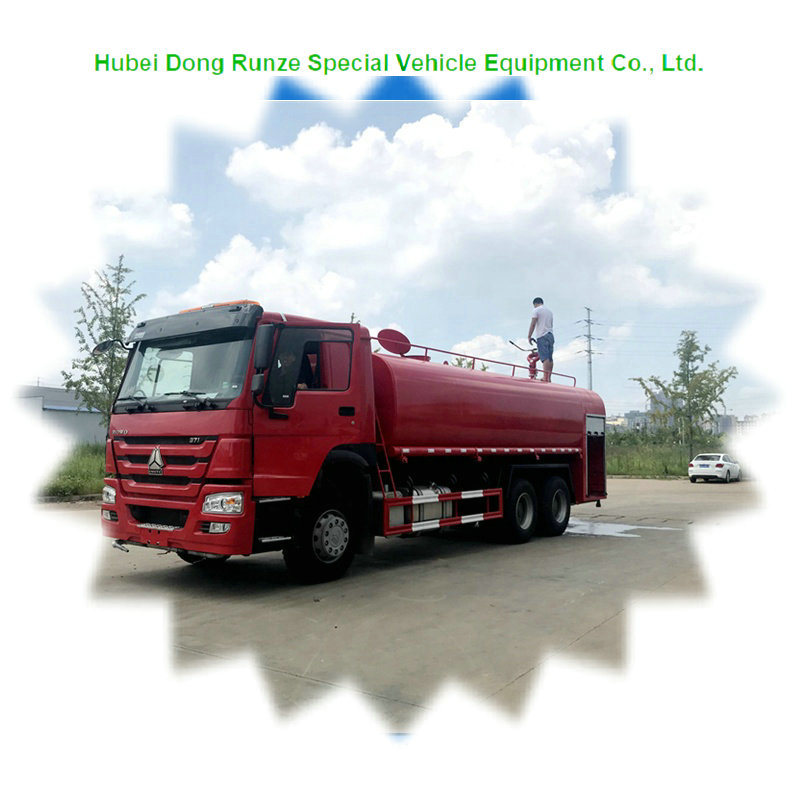 HOWO 6X4 Water Tank Pumper Truck 20000L Water Fire Sprinkler Truck 371HP 20t