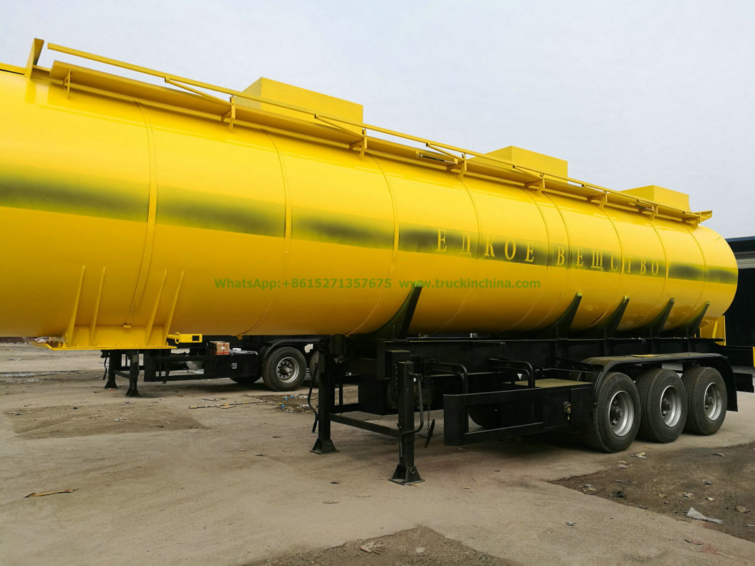 Hydrochloric Acid Sodium Hypochlorite Chemical Liquid Transport Tanker Trailer with Acid Pump and Insulated Rockwool
