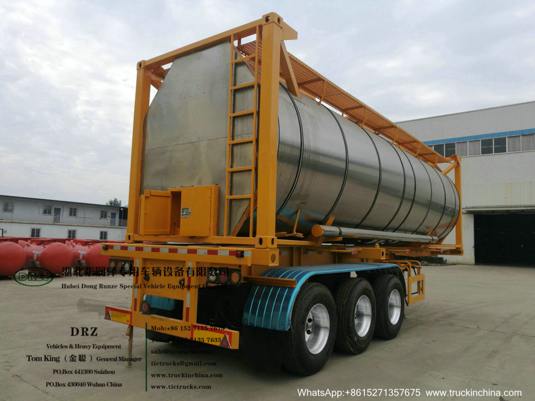Phosphoric Acid Tank Container Swap Tank Insulated with Stainless Steel Steam Heating Pipe (Road Transport by 30FT ISO Container Trailers)