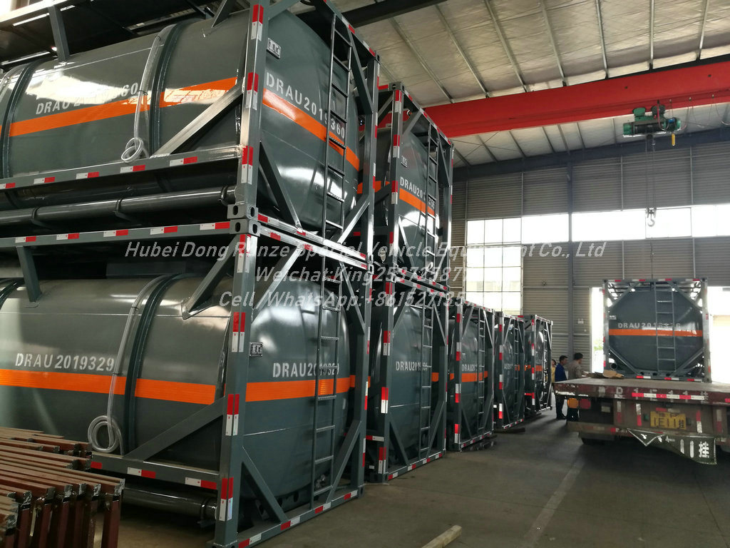 20FT ISO Hydrochloric Acid Tank Container 21cbm (21000 Liters Steel Lined LLDPE) for Vietnam Chemical Factory Acid Trailer Transportation