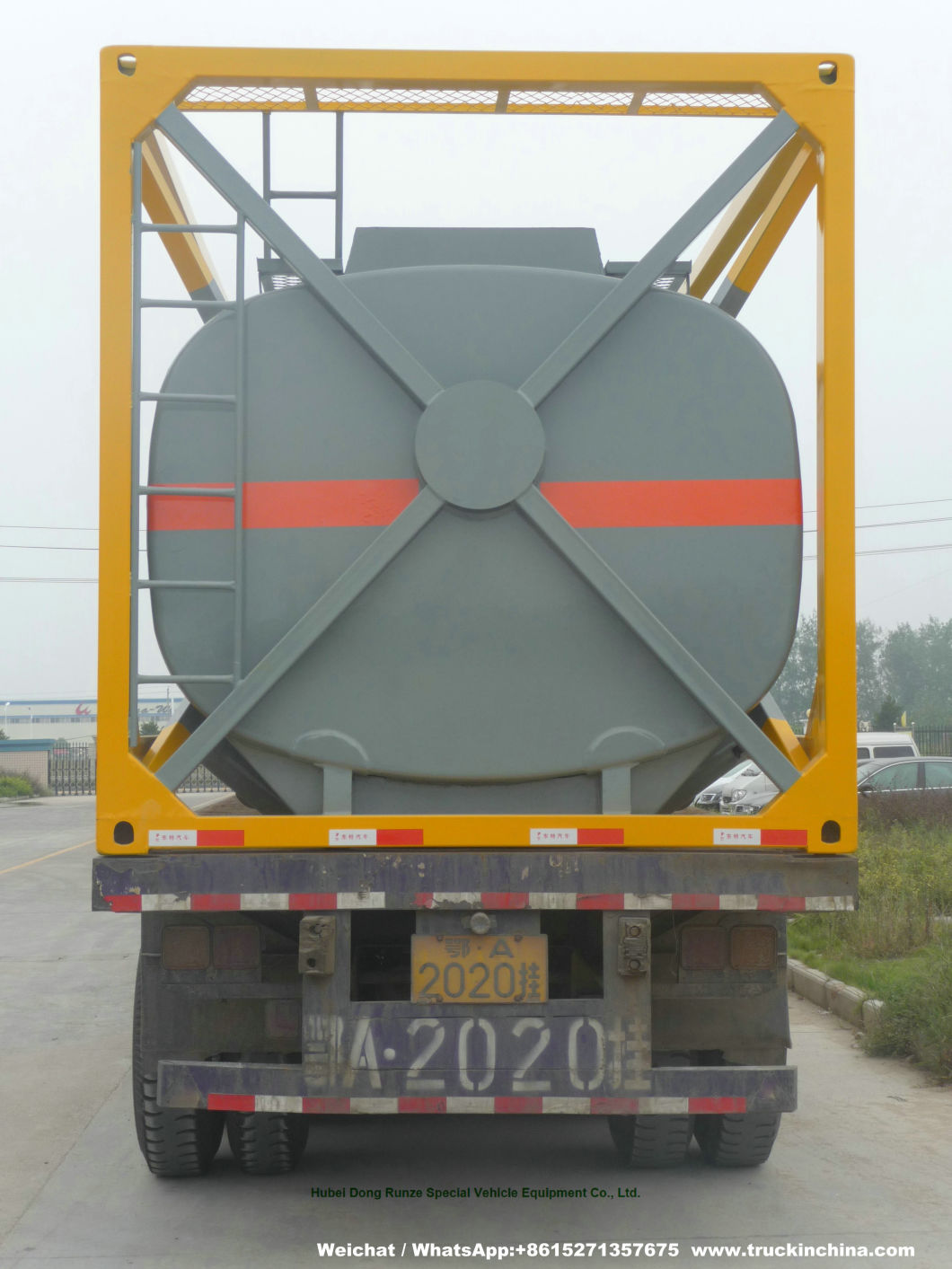 40FT Chemical Tank Container for Road Transport (Dongte 35 -40Ton Bleach Tanks, NaOCL Tanks, Javel Water, HCl Tank Steel Lined LDPE)