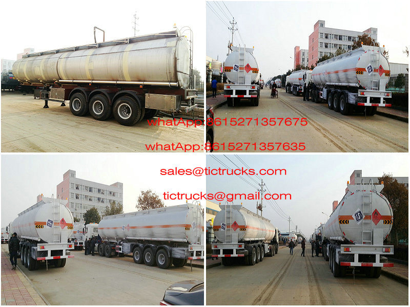 3 Axles Stainless Steel Tank Trailer for Drinking Water, Edible Oil, Liquid Food, Milk, Alcohol
