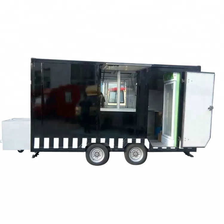 New Mobile Food Trailer Pastel Green Mobile Food Drawbar Customized