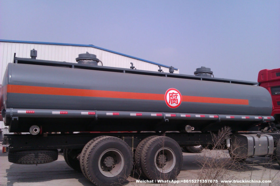 HCl Acid Liquid Transport Tanks (Hydrochloric Acid Tanks Acid Tanker Steel Lined PE Road Chemical Tank 16000L -17500L)