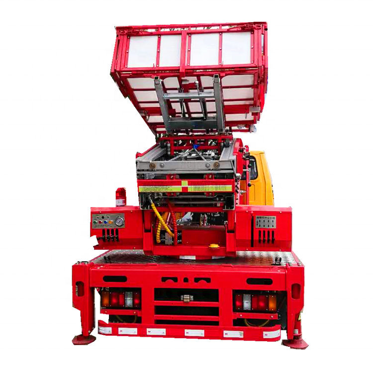 HOWO Truck Mounted Telescopic Ladder Truck for House Building Goods Lift and Download (House Furniture Moving Hydraulic 28 M Aerial Platform Ladder)