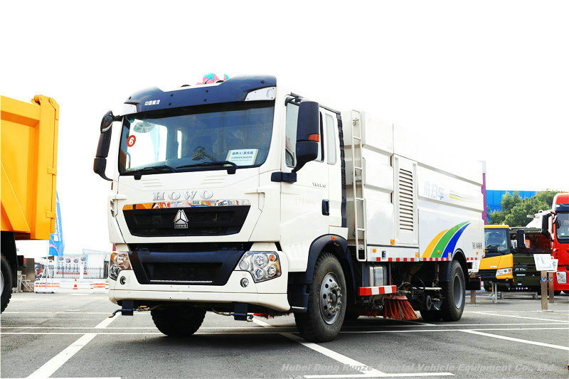 HOWO A7 Outdoor Road Sweeper Truck 8cbm Garbage 2 Cbm Water Stainless Steel 4X2 -Rhd. LHD 5