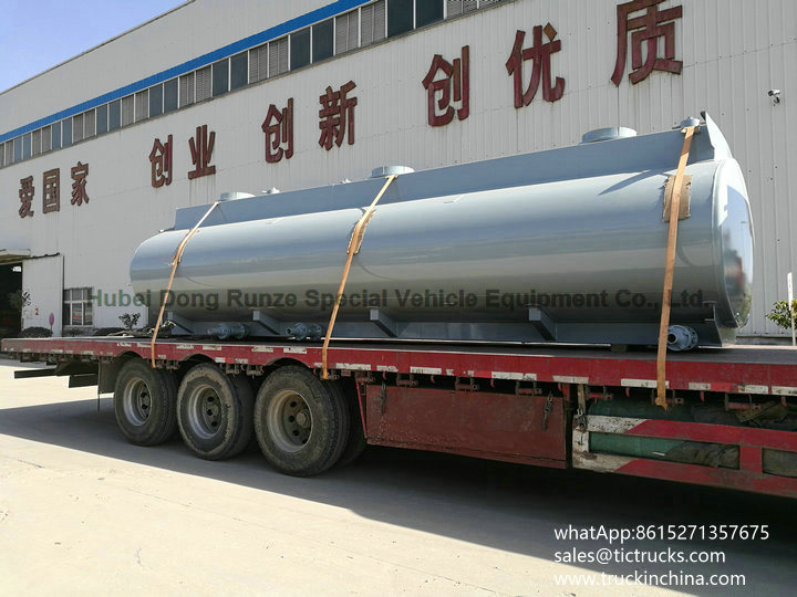 Tank Body Carbon Steel Inner Lined 16mm PE, 15000L-16500L for Hydrochloric Acid Truck Lorry