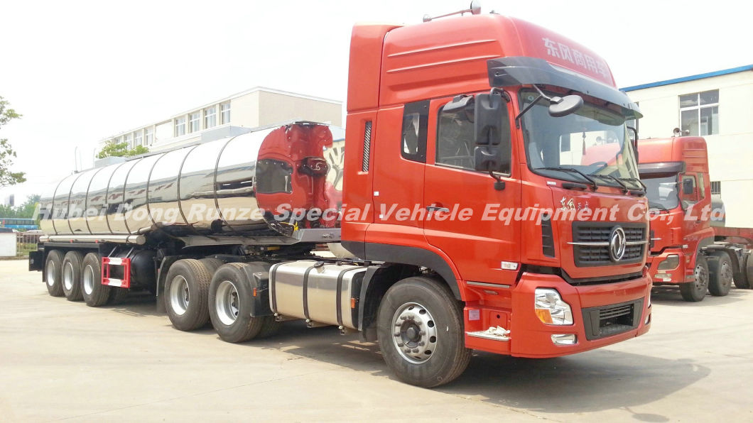 3axles Stainless Steel Emulsion Tank Semi Trailer Insulated Cladding Stainless Steel 27.3cbm for Road (Tanker) Tansport Un2426 Ammonium Nitrate (NH4NO3)