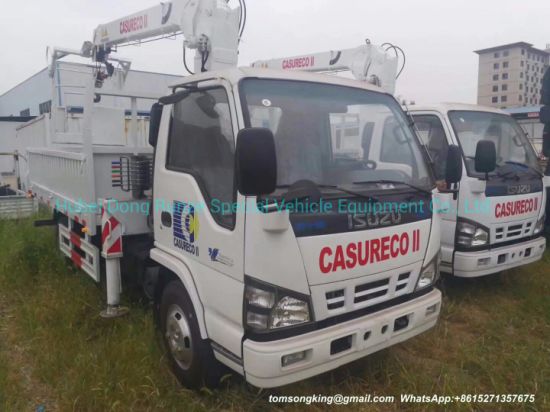 Brand Japan Crane Truck with Bucket Lift for Electric Companies with I. S. U. Z. U Engine 4kh1
