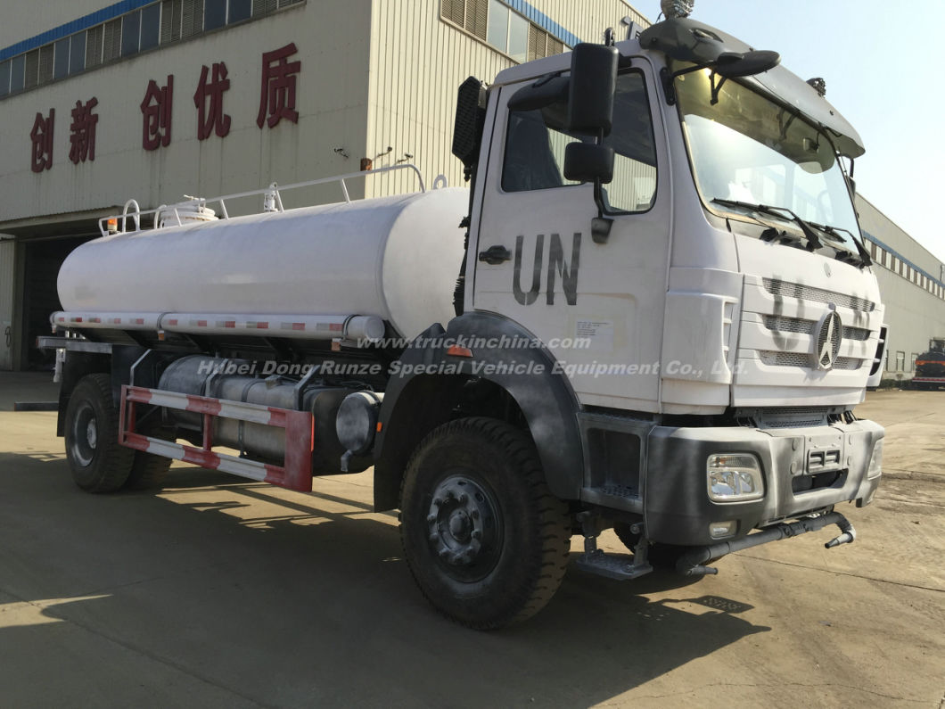 Beiben Truck 1629 Water Bowser Offroad Military 4X4 -4X2 Good for Rought Road Transport Drinking Water Steel Tank Inner Lined Plastic