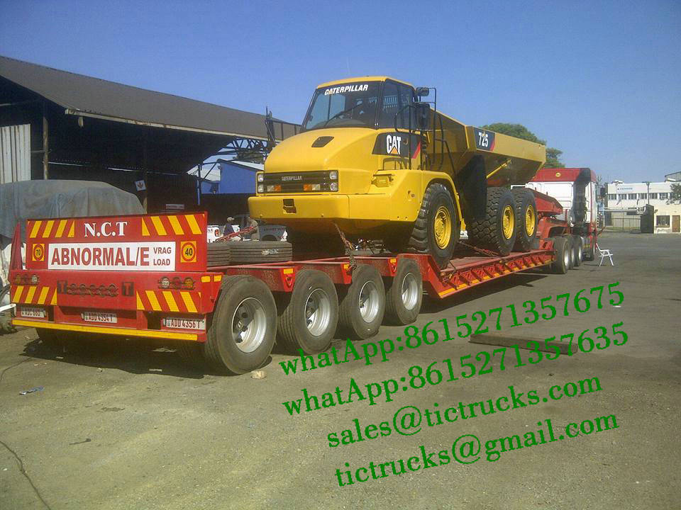 120 -150ton Hydraulic Detachable Gooseneck Lowbed Trailer 5 Axles Front Loading with Removable Dolly Trailer with - Removable Gooseneck for Heavy Oversize Load