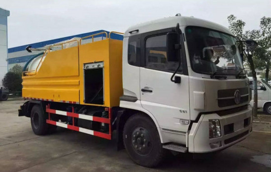 High Pressure Jetting Combined Sewer VAC Tanker Truck 6cbm Vacuum Sewage Tank, 4cbm Jetting Water Tank