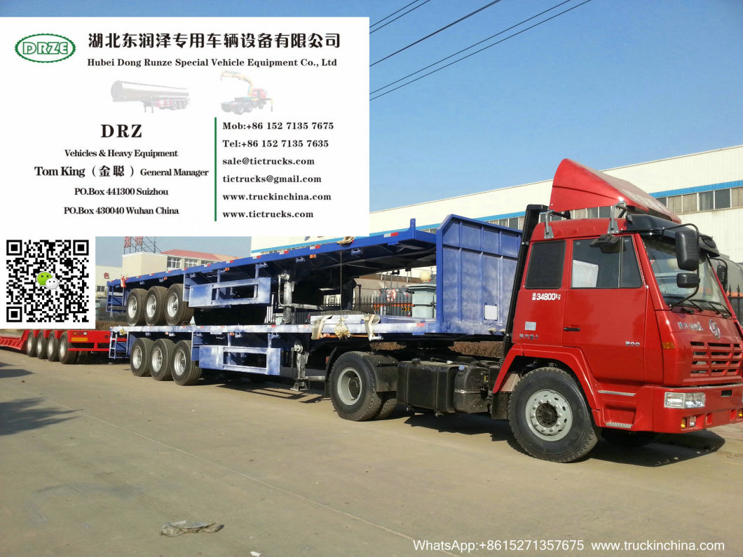 40FT Flatbed Container Semi Trailer (Flatbed Container Trailer With Front Board)