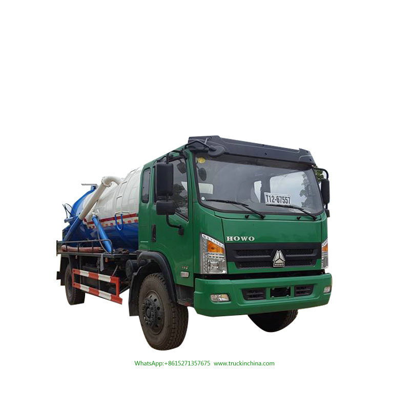 HOWO 8~10 Cbm Septik Tank Vacuum Suction Sewage Tanker Truck for Africa Cesspit Emptier