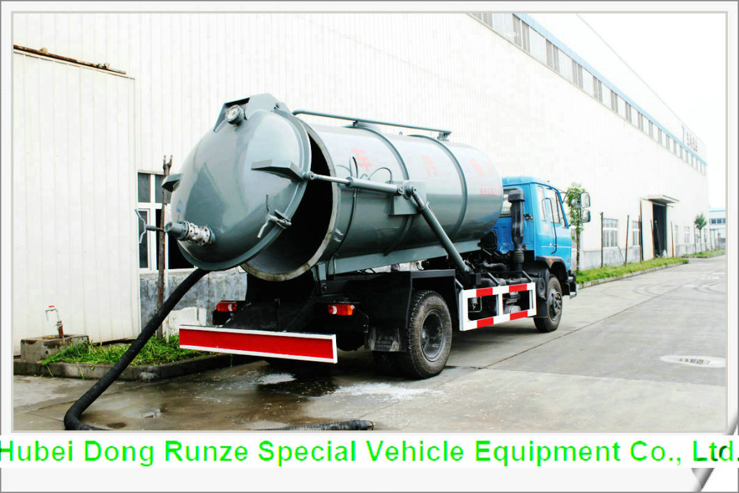 Diesel Vacuum Tanker Truck for Chemcial Factory Sucking Chemical Acid Waste, Tank Inside Lined PE 10000 Liter