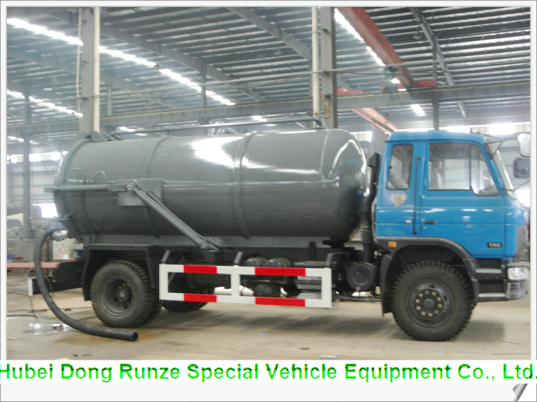 Diesel Vacuum Tanker Truck for Chemcial Factory Sucking Chemical Acid Waste, Tank Inside Lined PE 10000 Liter