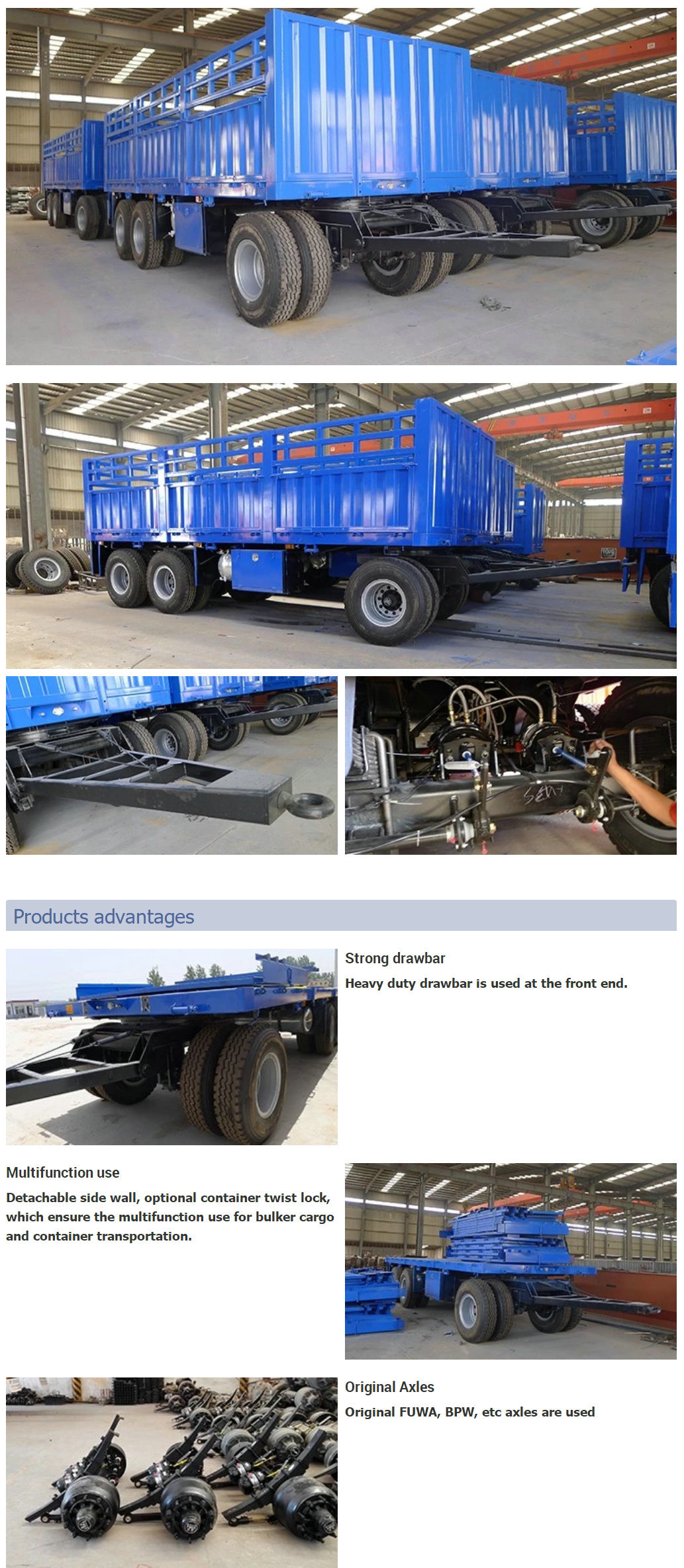 Full Cargo Trailer 3axles Dolly Lorry