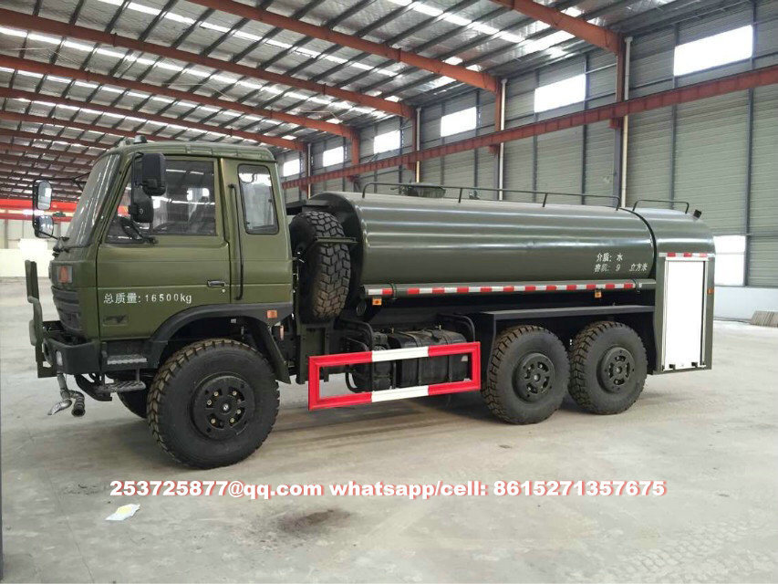 Dongfeng 6wd off Road Spray Water Sprinkler Truck 9tons (6X6 Tanker Bowser with Pump)