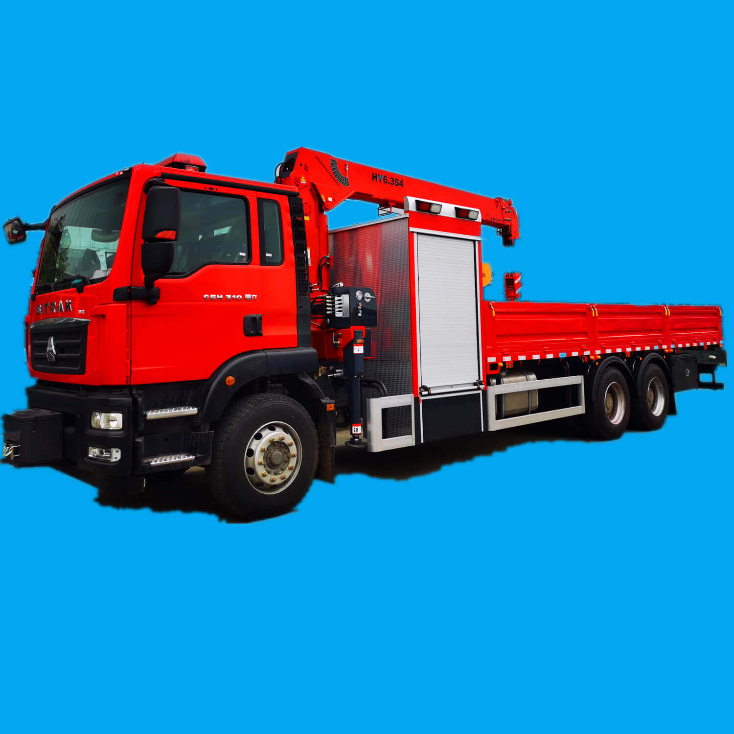 HOWO rescue truck mounted with crane 1