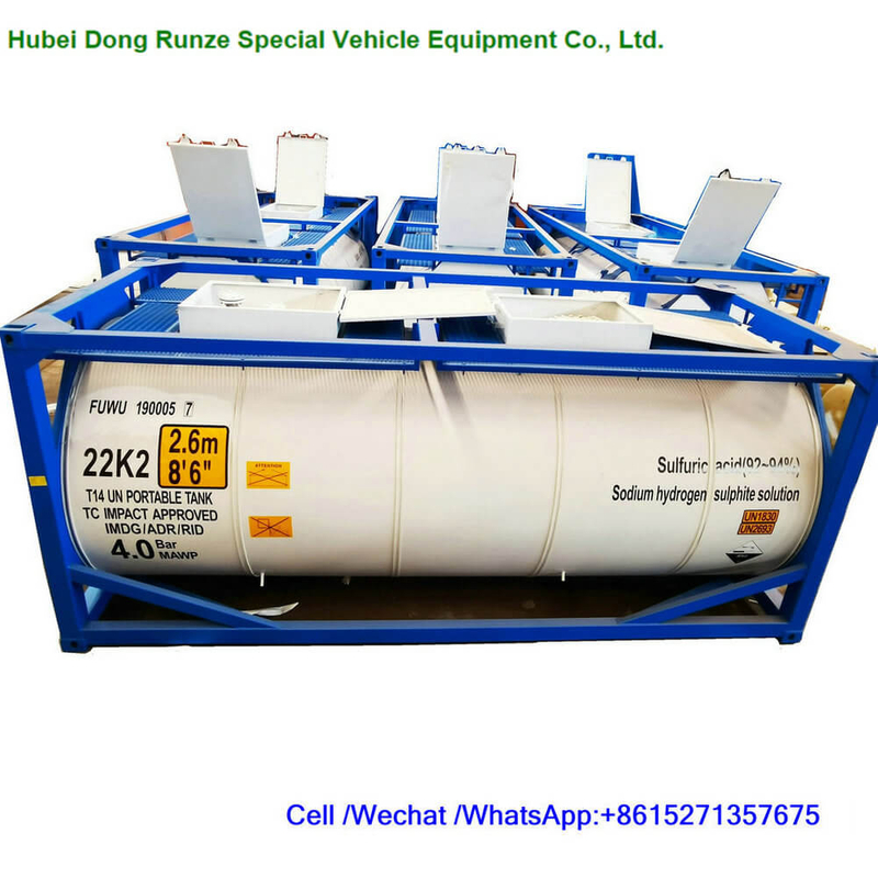 T14 Sulfuric Acid Tank Container Steel Lined LDPE 