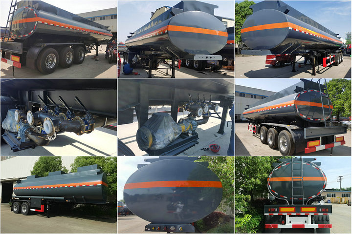 2axles PE Liner HCL Hydrochloric Acid tanker transport trailer_1