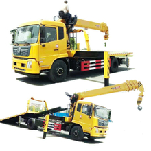 King Run Tilt Tray Rollback Flatbed Tow Truck with 8ton Recovery Hydraulic Winch 8ton Crane 